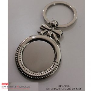 KC-004-24mm Silver Round Metal Keychains