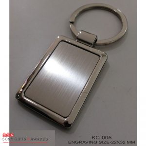 KC-005-Square Silver Metal Keychains