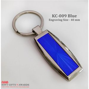 KC-009-40mm Long Blue Metal Keychains