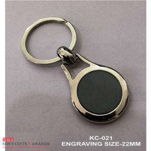 KC-021-Round Black Metal Keychains