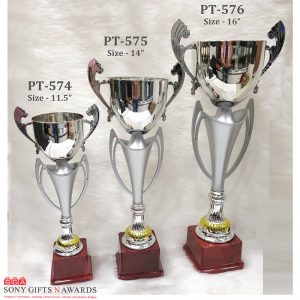 MT-574 / MT-575 / MT-576 Silver Metal Trophy